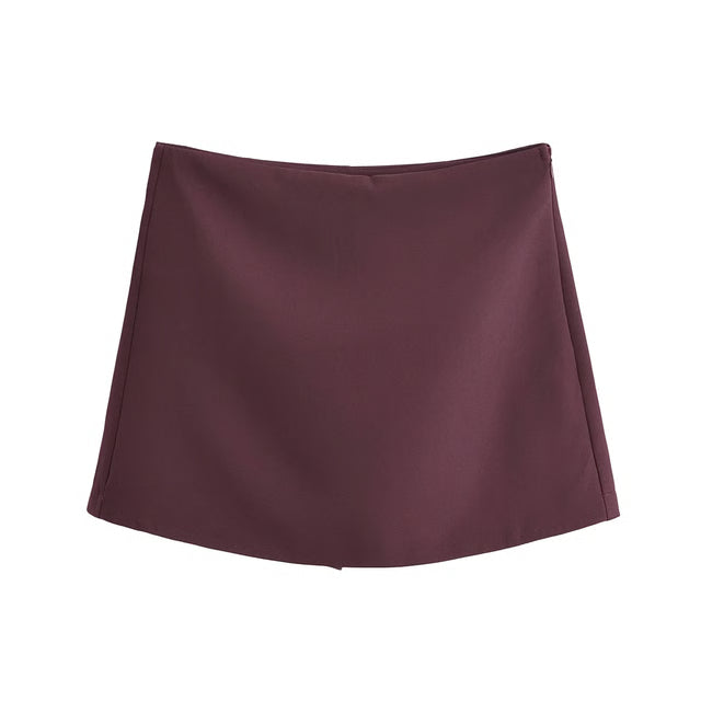 High Waist Skort with Built-In Shorts and Side Zipper for Effortless Everyday Confidence