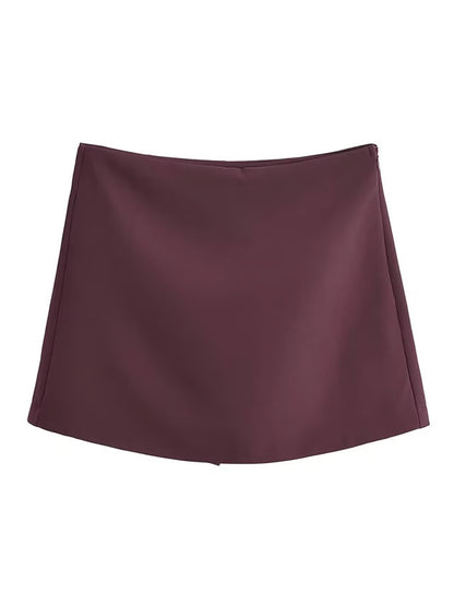 High Waist Skort with Built-In Shorts and Side Zipper for Effortless Everyday Confidence