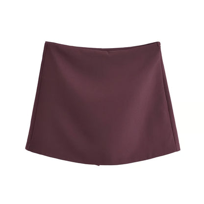 High Waist Skort with Built-In Shorts and Side Zipper for Effortless Everyday Confidence