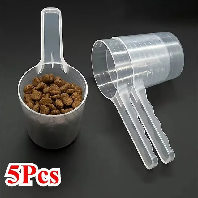 5PCS Transparent Pet Measuring Scoop Set for Dog & Cat Feeding