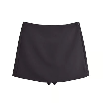 High Waist Skort with Built-In Shorts and Side Zipper for Effortless Everyday Confidence